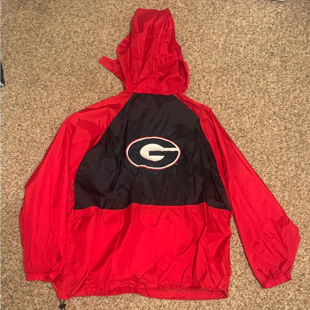 Red and Black Hooded Jacket